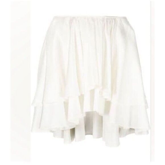 forte_forte Italy Size 0 IVORY Layered Design Silk Short Skirt - Picture 5 of 15